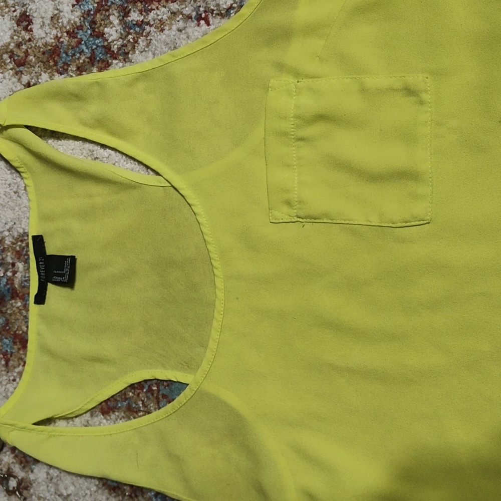 Forever 21 Yellow High Low Sleeveless Shirt - Picture 7 of 8